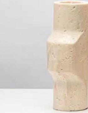 现代简约创意黄洞石花器花瓶家居桌面茶几电视柜软装饰品石材摆件