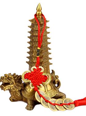 黄铜龙龟文昌塔黄铜器龙龟文昌塔葫芦黄铜龙龟葫芦摆件