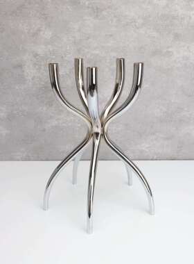 新中式金头属五01台样板房书房柜客厅餐厅电视玄关软装饰品摆烛件