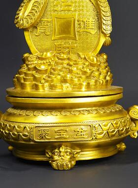 宏达 全黄铜大鹏展翅聚宝盆 办公室玄关铜鹰礼品铜器摆件