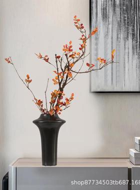 新中式极简现代仿真秋色枯枝手工花艺玄关茶几花架售楼部吧台摆件