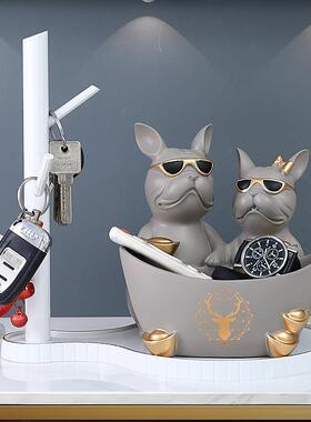 门口玄关放钥匙摆件小狗客厅入户鞋柜置物架挂钩搬家居装饰品乔迁