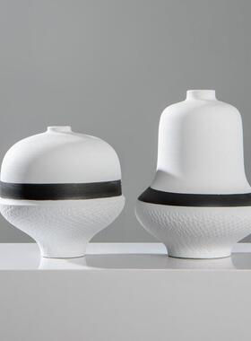 顾现代简约QSCT2333陶瓷花瓶轻奢客厅品餐桌装样板房干花摆件软左