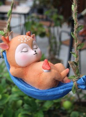 可爱小鹿挂件户外庭院花园林别墅布景观吊件阳台动物装饰摆件礼物