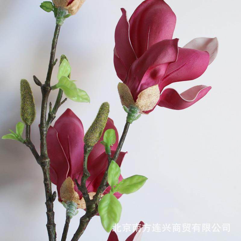 北欧手感PE玉兰真大枝红火玉兰家居婚庆软装假花,淘宝优惠券,粉丝福利购,淘宝优惠卷