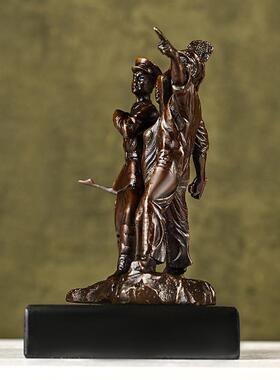 纯铜工农兵摆件 黄铜红色时代红军战士 家居办公室玄关桌面装饰品