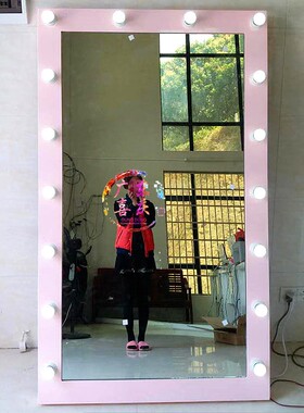 穿衣镜烤漆hzj0516服装店镜子落架全身镜楼化妆装灯地全支身镜影