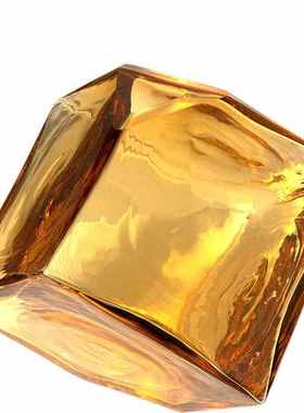 凹面魔方形水培玻璃花瓶家居软装插花工艺品几何花瓶摆件彩色玻璃