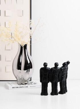 现轻奢抽象人物陶瓷仰望摆件客厅电视柜公室桌面创意家居饰品
