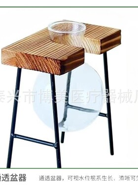 铁艺支架三孔半圆弧形木架玻璃水培翻边圆底试管插花瓶桌面装饰品