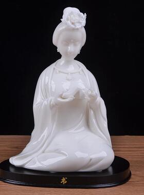 高档陶瓷琴仕女物棋书中画客厅装饰式古人典古风摆件家居饰品新房
