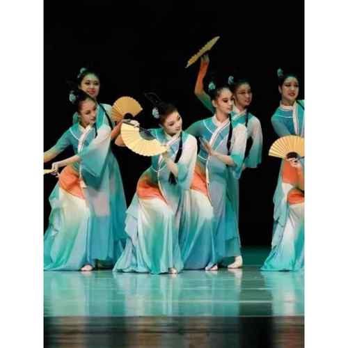 新款醉春舞蹈儿童童演出服女古典舞服表演飘逸中国风女扇子风广场 - 图1