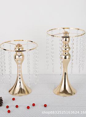 跨境美人鱼珠帘水晶婚礼花器装饰品欧式桌面聚会铁艺摆件布局道具