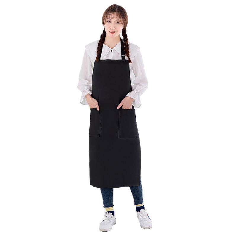 防水防油黑色PU皮革围裙定制logo厨房大口袋加长可调节挂脖围裙,淘宝优惠券,粉丝福利购,淘宝优惠卷