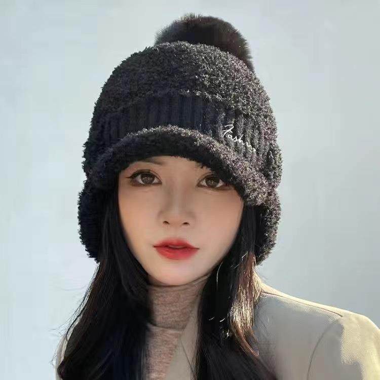 毛绒鸭舌棒球帽女大檐雷锋帽子女可爱加绒护耳防寒套头帽百搭帽子,淘宝优惠券,粉丝福利购,淘宝优惠卷