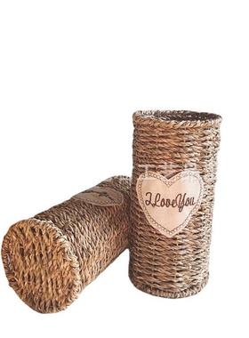 花瓶批发编织花篮水草装饰摆件