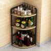 Corner storage rack condiment rack stainless steel triangular corner storage rack kitchen supplies complete countertop condiment rack