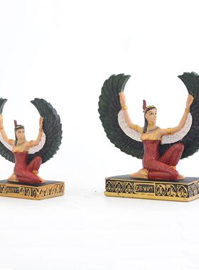 跨境埃及女神树脂雕塑工艺品伊西斯摆件展翅跪大地造型民族风