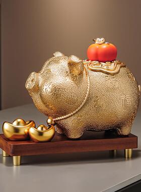 红色招财猪摆件树脂动物造型客厅办公室装饰品桌面工艺品新年礼品