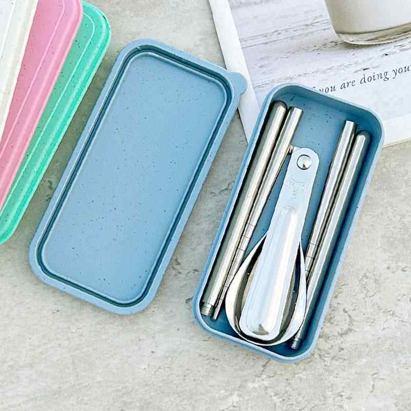 新品304不锈钢折叠餐具勺筷子户外野餐露营可携式餐具可折叠勺套,淘宝优惠券,粉丝福利购,淘宝优惠卷