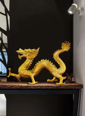 大号铜龙摆件中国汉龙戏珠铜器客厅现代玄关工艺礼品铜生肖龙青龙