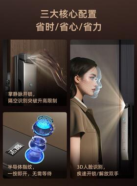智能门锁密码指纹家用防盗门电子入户门带监控全自动大门可视