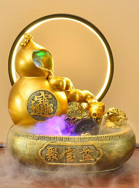新款葫芦招财流水摆件喷泉造景循环水装饰客厅桌面聚宝盆乔迁礼物