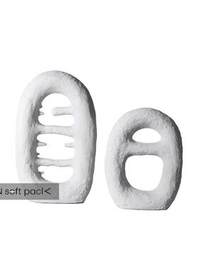 简约现代轻奢家居客厅白色艺术创意摆件售楼处样板房几何软装饰品