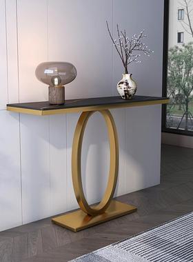 轻奢现代岩板玄关柜轻奢风简约客厅进门意式极简大理石隔断柜美式