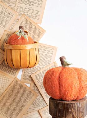 JK慕空间 手工毛毡南瓜装饰摆件 儿童房样板间装饰花园庭院摆件