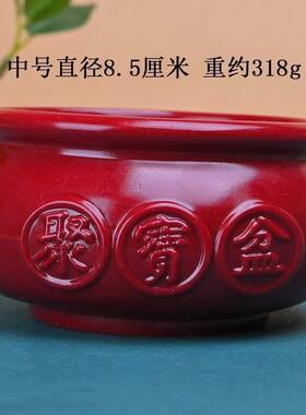 朱砂特大号盘龙聚宝盆工艺品摆饰紫金开 业家居招财装饰品