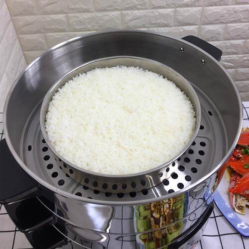 sanmsie山姆斯32cm大容量不锈钢电蒸锅蒸笼多功能家用商用保温定 - 图2