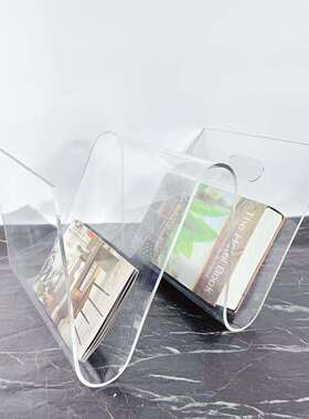 现代简约售楼处样板间大理石亚克力书架书报夹摆件杂志架软装饰品