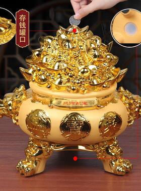 绒沙金摆件电镀沙金聚财聚宝聚宝盆摆件可以存钱招财礼品