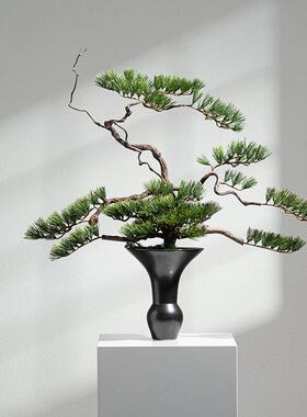 新中式干枝花艺盆景侘寂风日式禅意绿植酒店大堂茶室装饰品摆件