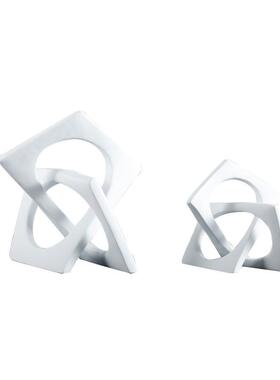 现代简约几何环形缠绕创意摆件客厅样板间售楼处软装饰品摆设