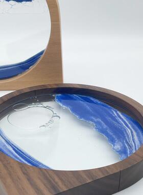 珍惜时光流沙画 画摆件解压办公室桌面文创商务礼品客厅家居实木