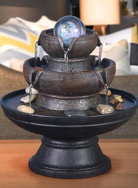 八方来公流水摆件循环水景玄水关前台办室茶桌生财515-1019招财风