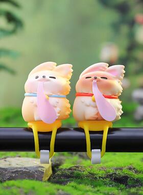 可爱萌宠迎风小动物电动车硅胶摆件创意潮流自行车把手装饰品