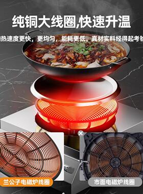 兰公子商用电磁炉5000w大功率饭店食堂专用家用平凹面电磁猛火灶