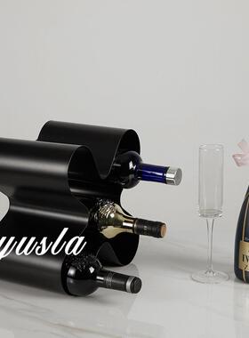 意式简约客厅电视柜酒柜红酒架红酒瓶摆放柜子摆件金属别墅装饰品