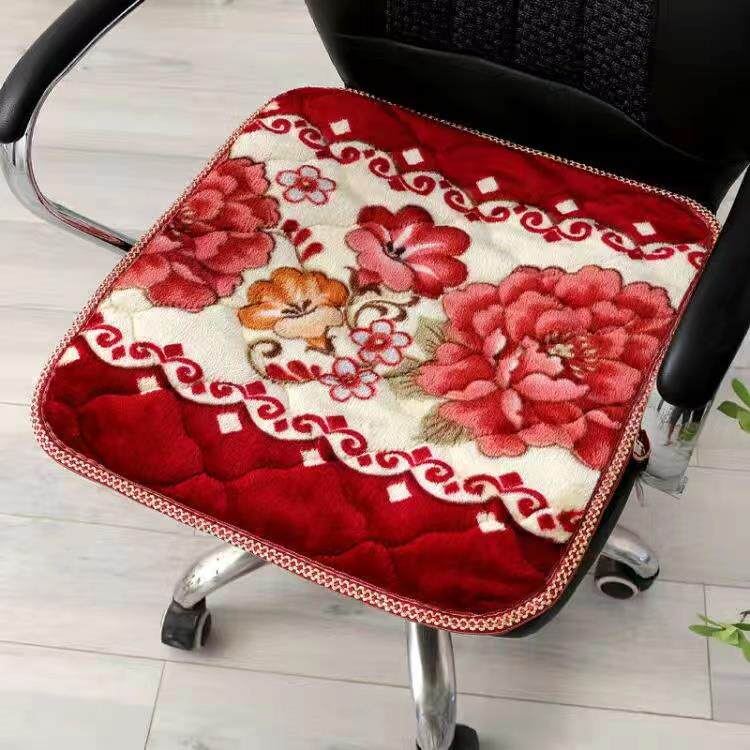 加厚毛绒坐垫冬季保暖屁股坐垫防滑椅子垫家用沙发餐桌椅凳子坐垫