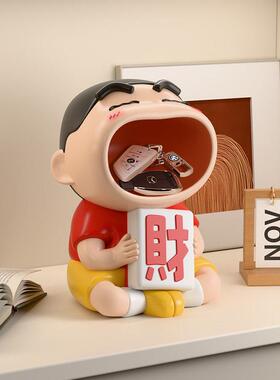 蜡笔小新钥匙收纳玄关摆件客厅装饰置物架模型潮玩乔迁创意礼物