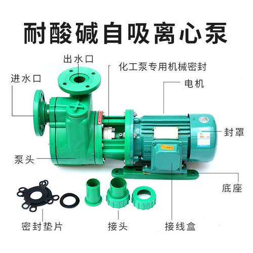80FPZ-32增强聚丙烯工程塑料耐防腐蚀耐酸碱抽海水化工离心自吸泵 - 图2
