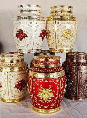 金属茶叶罐百福大象玫瑰花梅兰竹菊年年有鱼金属咖啡客厅餐厅密封