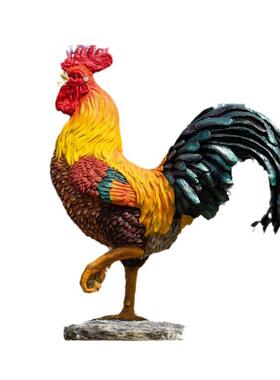 户外大公鸡摆件仿真母鸡工艺装饰品庭院生肖鸡草坪花园造景鸡模型