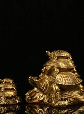 纯铜第三代龟饰品龟家办公室风水装饰工艺品生日礼物