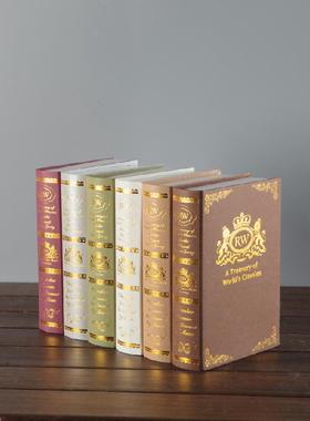 高档装欧式复古烫金假仿真书饰品摆件公展厅道具摆设办室书书房书