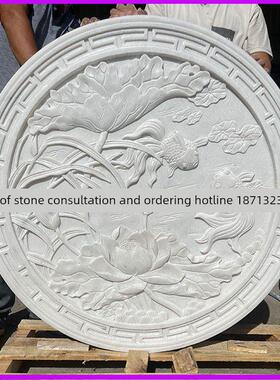 彷古青石材外墙浮雕石雕壁画地雕福字庭院照影壁墙汉白玉镂空窗花