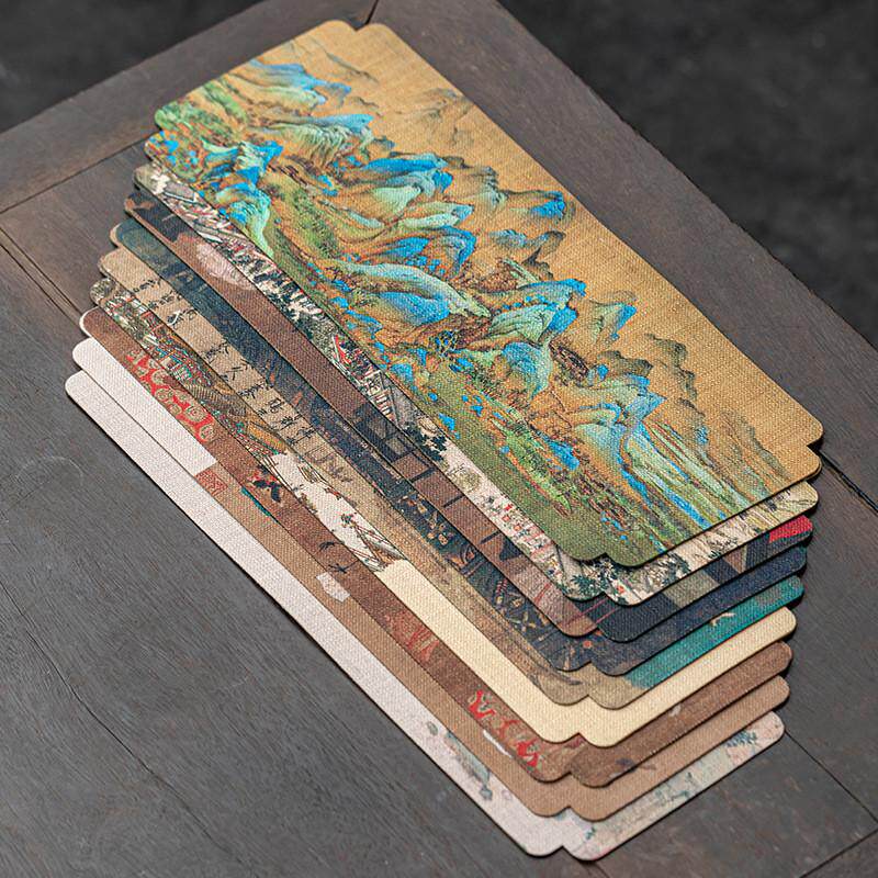 Chinese ancient painting waterproof dry tea towel double-sided Zen tablecloth tea ceremony accessories table flag tea mat tea set tea cloth tea cloth